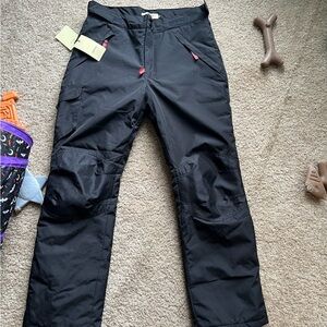 Men's Black Cargo Snow Pants